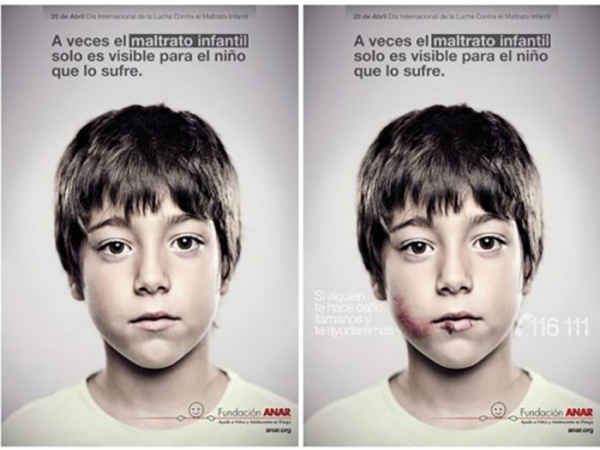 아이들만 볼 수 있는 스페인의 아동학대 공익광고  Credit: Anar Foundation
